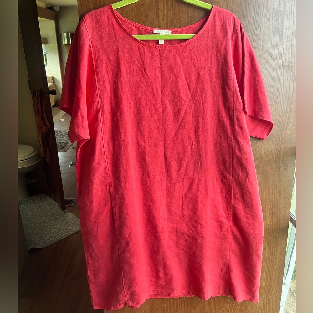 Eileen Fisher Organic Linen shift dress